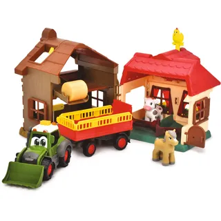 Simba ABC Farmhaus - Spielzeugstation für Baby und Kleinkinder ab 2 Jahren, mit Soundeffekten, bewegliche Teile, Traktor mit Anhänger, Spielefiguren, Spielzeug zur Förderung der Motorik und Fantasie