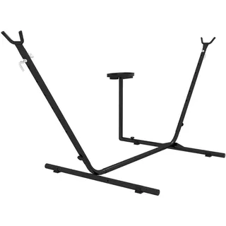 Outsunny Hängemattengestell, Stahl, Schwarz , Metall , 125x110x285 cm , Gartenmöbel, Gartenschaukeln, Hängematten