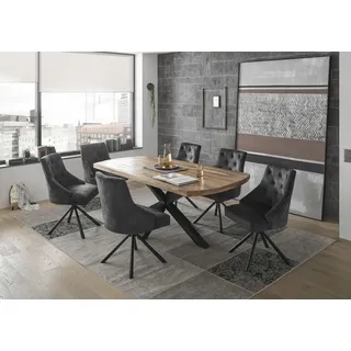 Stolkom Esstisch »Veneti«, 200 cm breit in Bootsform, Tisch Mango Massivholz