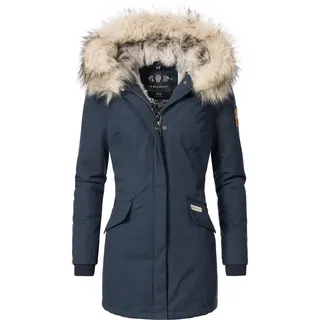 Navahoo Damen Winter Kurzmantel mit Kapuze Cristal Blau Gr. S - S