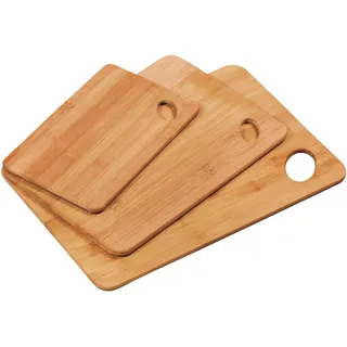 KESPER | Schneidebrett, 3er Pack, Material: Bambus, Maße: 35 x 24 x 0,8cm, Farbe: Natur | 58333
