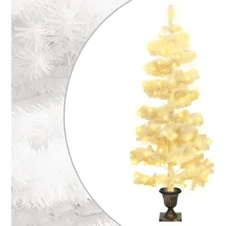 Möbel Spiral-Weihnachtsbaum mit Beleuchtung und Topf Weiß 120 cm 2025 - Weiß