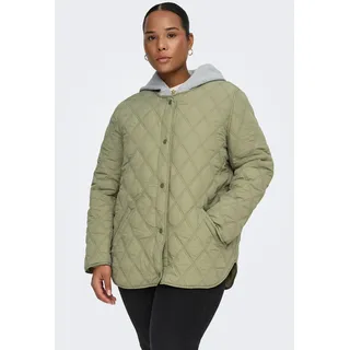 Steppjacke ONLY CARMAKOMA "CARRISSO LIFE HOOD QUILT JACKET OTW", Damen, Gr. L, mermaid, Steppware, Obermaterial: 100% Polyester, unifarben, Rundhals, Jacken Steppjacke