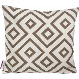 Dekokissen TOM TAILOR HOME "Open Squares" Gr. 2, braun (braun, gemustert), B:50cm L:50cm, Baumwolle, Polyester, Dekokissen_Sitzkissen_Kissenhüllen, Dekokissen, Kissenhülle ohne Füllung, 1 Stück