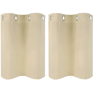 PiccoCasa 2er Set Vorhang Blickdicht Gardinen mit Ösen Verdunkelungsvorhang Kurz Scheibengardine Bistrogardine Modern für Küche Büros Wohnzimmer Schlafzimmer Beige 61H×66B cm