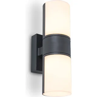 Lutec LED Außenwandleuchte Cyra anthrazit/weiß Up- & Downlight - Weiß