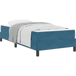 vidaXL Boxspringbett mit Matratze Dunkelblau 100 x 200 cm Stoff - Blau