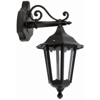 Außenlampe IP44 Rustikal Aluminium Schwarz E27 elegant LEORA Wandleuchte Haus