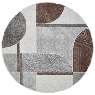 Webteppich , Grau, Weiß, Bordeaux , Textil , Abstraktes , rechteckig , Oeko-Tex® Standard 100 , für Fußbodenheizung geeignet , Teppiche und Böden, Teppiche, Webteppiche