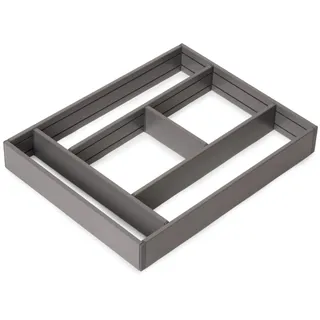 Emuca - Ausziehbarer Schubladenorganizer 450x500, schubladen organizer Aluminium, Anthrazitgrau