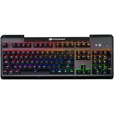 Cougar Gaming-Tastatur »ULTIMUS RGB Mechanisch«, (Easy-Switch-Fn-Tasten-Lautstärkeregler-Makrotasten-Multimedia-Tasten-Profil-Speicher-USB-Anschluss-Windows-Sperrtaste-Ziffernblock), CHERRY RGB MX-Tasten, schwarz