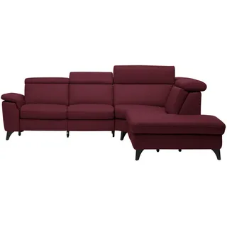 Cantus Ecksofa , Weinrot , Metall , Echtleder , Color-Finish-Leder , Uni , Ottomane rechts, L-Form , 285x239 cm , Typenauswahl, Bettkasten erhältlich, Fußauswahl, Lederauswahl, Stoffauswahl, seitenverkehrt erhältlich, Hocker erhältlich, Rückenfutter , Wohnzimmer, Sofas & Couches, Wohnlandschaften, Ecksofas