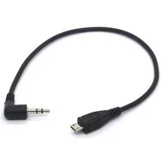 Tomost Abgewinkelter 3,5 mm auf Micro-USB-Kabel-Adapter – Konvertiert Micro USB B 5-poliger Stecker auf 3-poligen 3,5-mm-Klinkenstecker AUX-Audio (3,5 mm auf Micro)