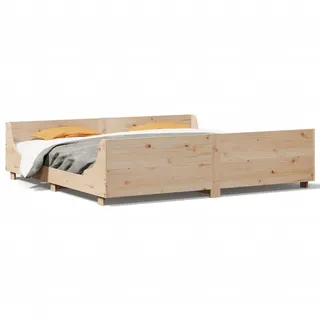 vidaXL Massivholzbett ohne Matratze 180x200 Kiefernholz - Braun