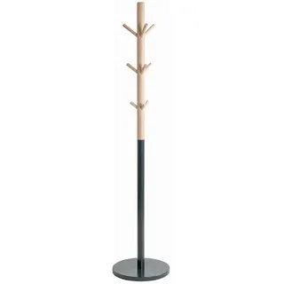Kleiderständer , Anthrazit, Buchefarben , Holz, Metall , Buche , massiv , 37x171x37 cm , standfeste Füße, Jackenhalter , Holzmöbel, Garderobe Holz, Kleiderständer Holz