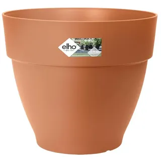 elho Vibia Campana rund 65 cm – großer Blumentopf für den Außenbereich – inklusive Wasserreservoir – 100% recycelter Kunststoff - Braun/Terra