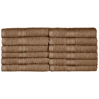 NatureMark 12er Pack Gästetücher Premium Qualität 30x50cm GÄSTEHANDTUCH Frottiertuch-Set 100% Baumwolle Farbe: Sand/Beige