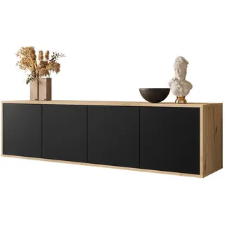 lookway Sanayi TV-Hängeschrank 156x41x38 cm Schwarz/Eiche