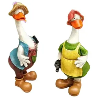 Stehendes Entenpärchen, Gartenfigur, Dekofigur, Gartendekoration, Frühlingsdeko, Figuren für den Garten