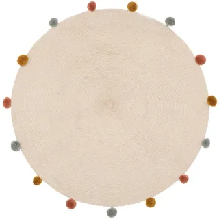 Atmosphera for kids Kinderteppich Ø 90 cm Arlekin , Beige , Naturmaterialen , 90x90 cm , Teppiche und Böden, Teppiche, Kinderteppiche