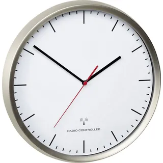 TFA Funk Wanduhr 30,5 cm 60.3521.02 silber