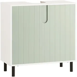 SoBuy Waschbeckenunterschrank Waschtischunterschrank Badezimmerschrank Waschtisch Unterschrank Badschrank Badmöbel, - Weiß