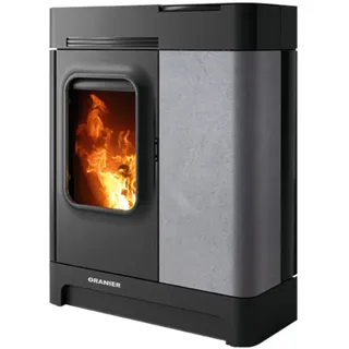 Oranier Pelletofen | Calimo XL | 8,0 kW | Stahl schwarz Speckstein