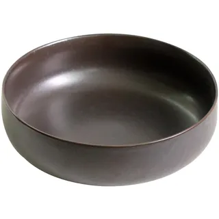 Olly & Rose Oxford Große Keramikschale, 26 cm, Obstschale, Salatschüssel, Servierschüssel, dekorative Servierschale für Küche und Couchtisch, Dekoration, schwarzes Steingut, extra große Schüssel für