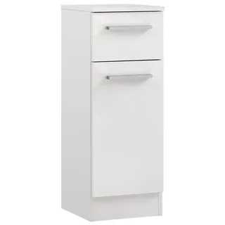 Pelipal Badezimmerschrank Quickset 335 in Weiß Glanz, 30 cm breit | Unterschrank mit 1 Tür, 1 Schubkasten und 1 Einlegeboden