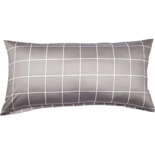 JANINE Wendebettwäsche Karo Streifen modern classic Kissenbezug einzeln 40x80 cm, | vulkan - grau