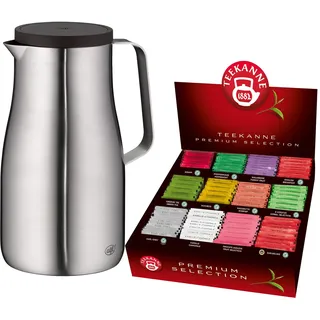 alfi x Teekanne Tee-Set, Teekanne Premium Selection Box, 180 Teebeutel in 12 Sorten + Edelstahl-Isolierkanne alfi STUDIO 1,50 l, stainless steel mat, ideal als Geschenk und für Teeliebhaber