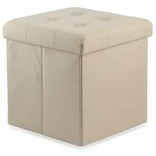 Galileo Casa 2191275 Sitzsack aus Kunstleder, Elfenbeinfarben, 37,5 x 37,5 x 38 cm, Weiß