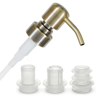 ALTGLAS Seifenspender Pumpkopf 'Zagreb' - Edelstahl Aufsatz mit Set aus 3 Dichtungsringen für 18-23mm Flaschen - Upcycling Pump Spender aus Flaschen Bauen, z.B. Hendrick's, Monkey (Vintage Bronze)