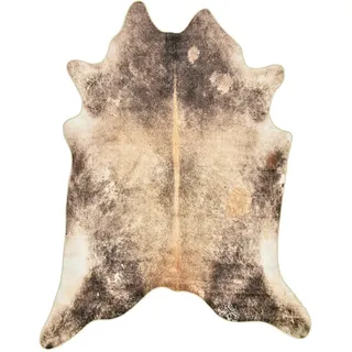 Gino Falcone Emilia braun, B:70cm H:3mm L:90cm, Kunstfaser, Teppiche, Fellteppich, Kunstfell, bedruckt, Kuhfell-Optik, ideal im Wohnzimmer , Schlafzimmer