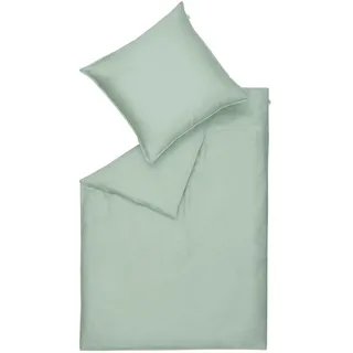 Schöner Wohnen Wendebettwäsche , Grün, Salbeigrün , Textil , Uni , 135x200 cm , Oeko-Tex® Standard 100 , pflegeleicht, hautfreundlich, angenehm wärmend, bügelleicht, schadstoffgeprüft, samtiger Griff, weiche und anschmiegsame Oberfläche , Heimtextilien, Bettwäsche & Leintücher, Bettwäsche, Wendebettwäsche