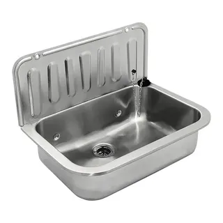Differnz Ausgussbecken mit Ventil 49,5 cm edelstahl ohne Ablagerost