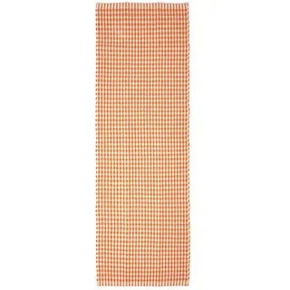 Homescapes Vichy-Karo Teppichläufer 66 x 200 cm Orange/Weiß
