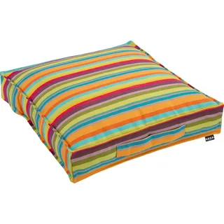 Sitzkissen H.O.C.K. "Yucatan", bunt (bunt, gestreift), B:50cm H:10cm L:50cm, Kunstfaser, Dekokissen_Sitzkissen_Kissenhüllen, Sitzkissen, mit bunten Streifen, Topseller