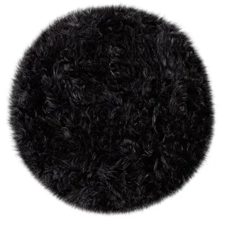 Paco Home Fellteppich »Playa 960« rund 64 mm Höhe Kunstfell, Flokati-Optik, Hochflor, weich und flauschig, Uni-Farben, schwarz