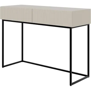 Selsey Veldio Schminktisch mit Schubladen graubeige mit Schwarzen Beinen