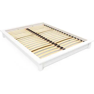 Solido Futonbett 160x200 aus Massivholz - Weiß - Weiß