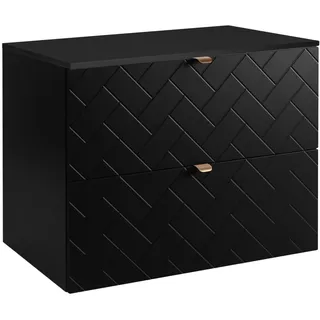 RODAN | Waschbeckunterschrank 80 cm - Schwarz Matt - Badezimmerschränke - Badmöbel - Waschbecken Unterschränke - Schwarze Arbeitsplatte - Schwarz