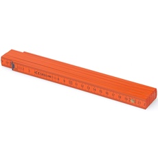 MetrieTM BL52 Holz Zollstock/Zollstöcke |2m langer Gliedermaßstab, Maßstab|Meterstab mit Duplex-Teilung - Orange (PAN166C)