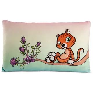 NICI Tiger Mandarina 43 x 25cm - Flauschiges Kuscheltier Kissen mit Tigerdame für Mädchen, Jungen & Babys, Rechteckiges Stofftierkissen – 49796