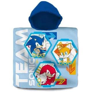 Kids Licensing Badeponcho (60x60cm, Baumwolle), Sonic the Hedgehog
