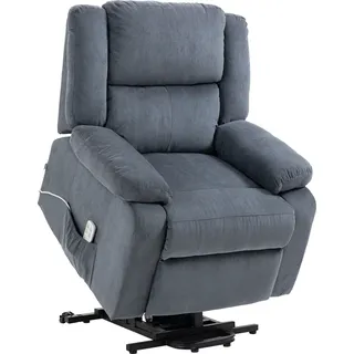HOMCOM Sessel mit Aufstehhilfe, Aufstehsessel mit DREI Motoren, Fernsehsessel Elektrisch Verstellbar, Schwerelosigkeitssessel mit Liegefunktion inkl. Fernbedienung, Samtoptik, Grau, 92 x 93 x 105 cm - Grau