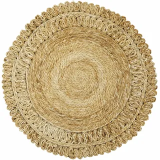 carpetfine Juteteppich Luca Rund Ø 90 cm Beige