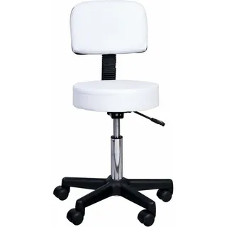 Homcom Arbeitshocker mit Lehne weiß
