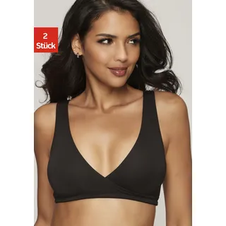 Still-BH PETITE FLEUR, Damen, Gr. 36, N-Gr, schwarz-weiß (weiß, schwarz), Jersey, Obermaterial: 95% Modal, 5% Elasthan, Basic, BHs Still-BH, aus seidig weichem Modal Material ohne Bügel in Wickel-Schlupf Form