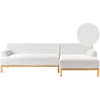 Beliani Ecksofa Cremeweiß 3-Sitzer linksseitig